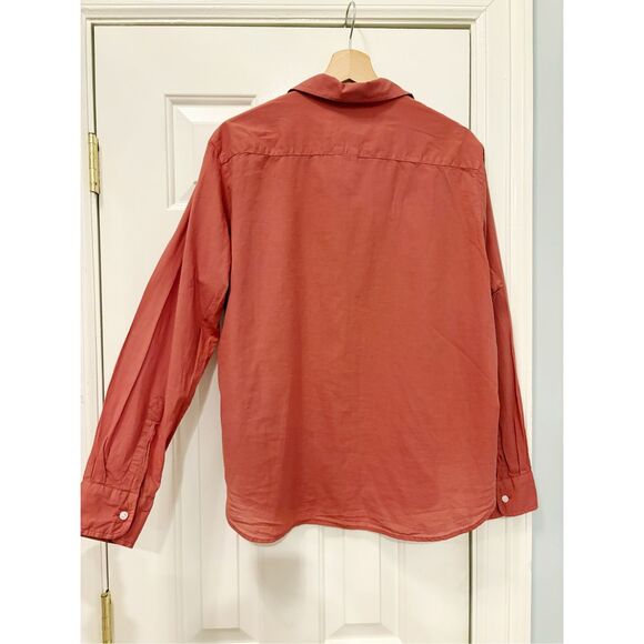 Frank & Eileen Relaxed Cotton Button Up Shirt Size Large Orange - Picture 7 of 11